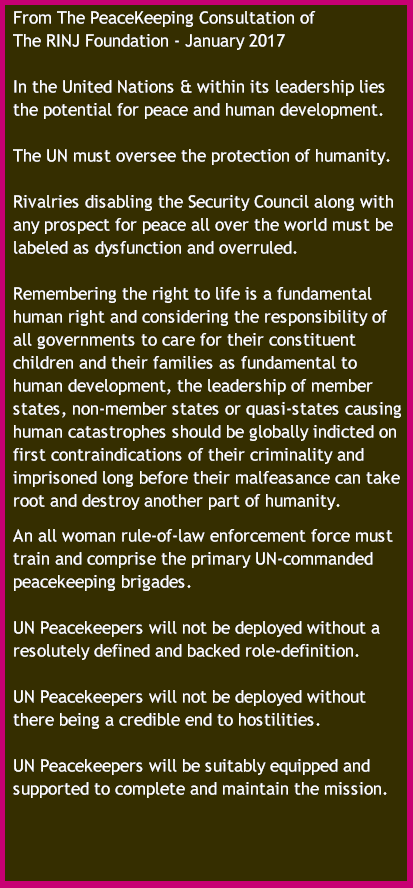 The RINJ Foundation - UN Consultation on Peacekeeping
