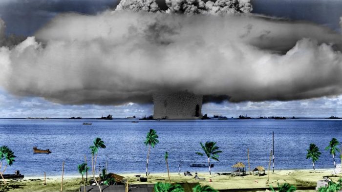 Prelude to nuclear war: Bikini atoll Detonation of American Nuclear Bomb