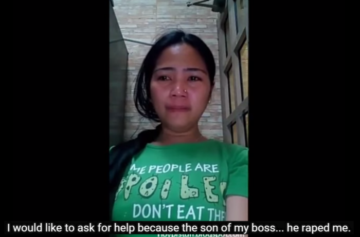 I would like to ask for help because the son of my boss raped me