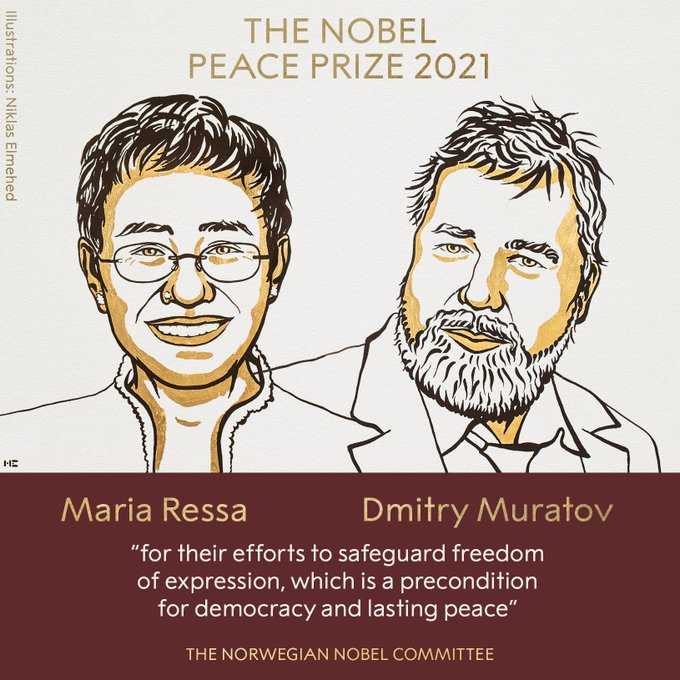 A powerful warning the Nobel Prize Committee felt compelled to issue on 8 October 2021, awarding its coveted Peace Prize to two reporters.
