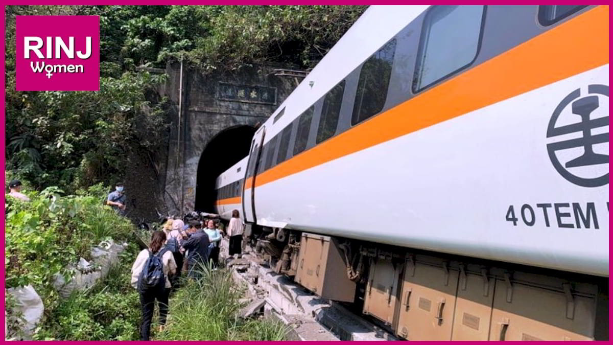 Taiwan train wreck after truck slid embankment